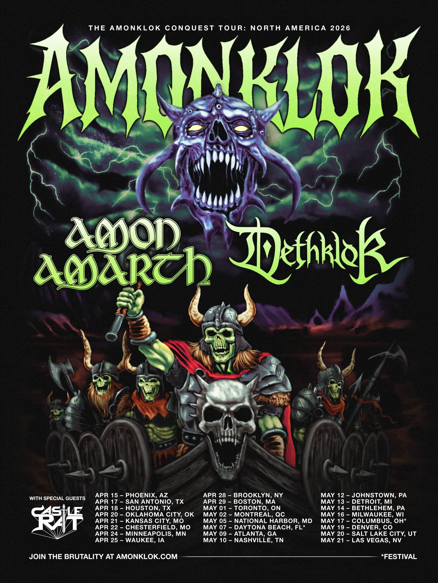 Dethklok The Amonklok Conquest Tour Poster 2026